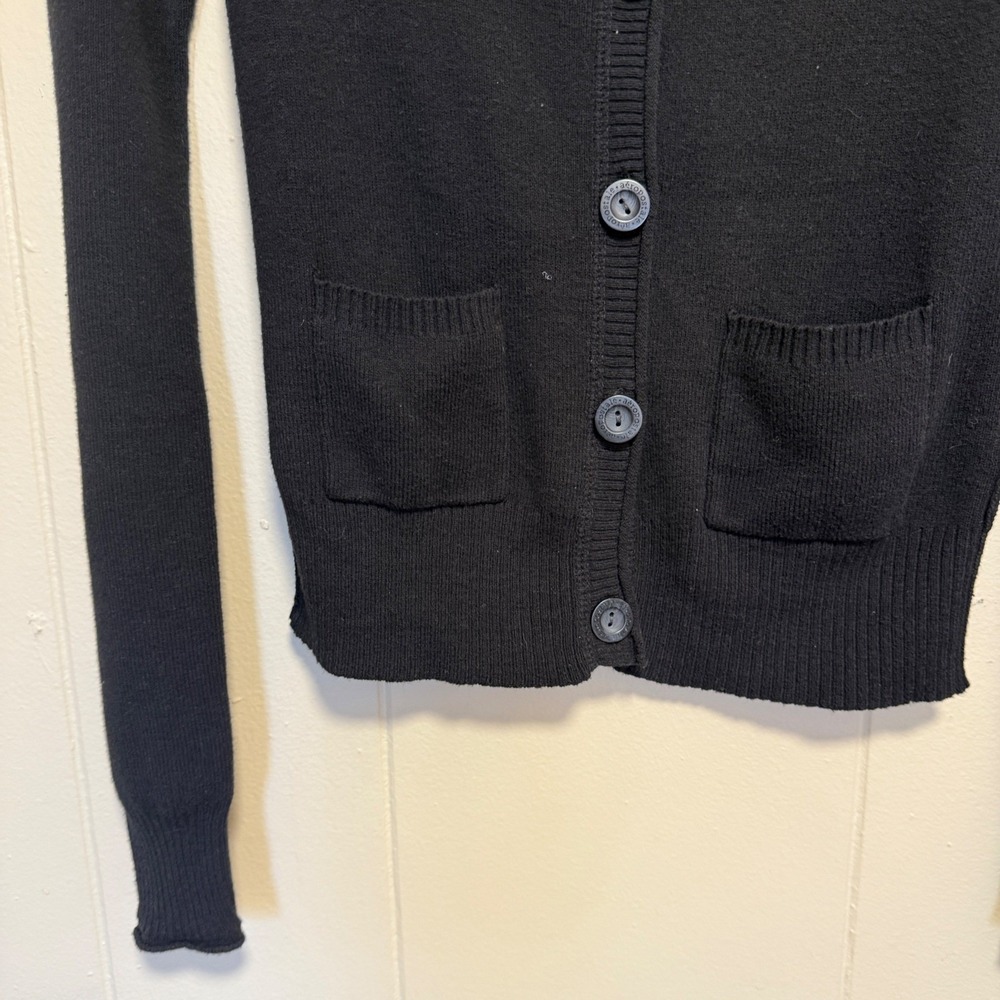 Aeropostale Womens Black Cardigan Medium Minimalist Capsule Essential Classic - Picture 6 of 13